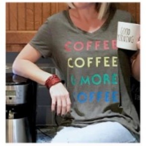Apt. 9 Tops - Apt.9 S Coffee Coffee & More Coffee Top in Gray